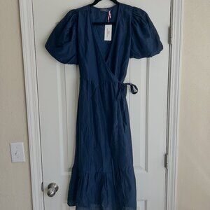 Puff Sleeve Wrap Dress